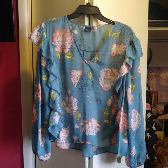 Kaari Blue Tops - Kaari floral blouse, size L